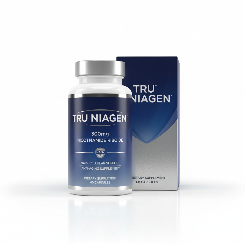 Tru Niagen 300mg Nicotinamide Riboside supplement bottle